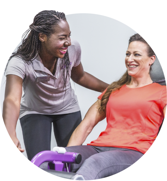 Curves coach training with a customer